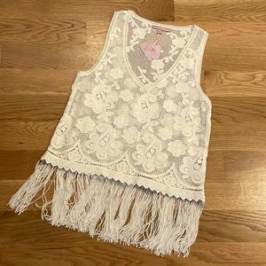 Calypso St. Barth Crochet Top with Fun Fringe NWT Size S